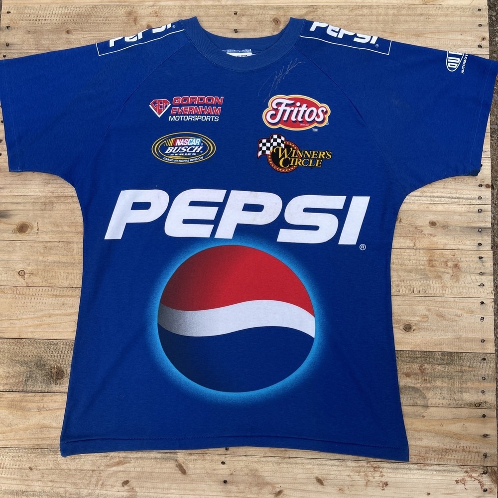 VTG 1999 Chase Authentics Jeff Gordon Pepsi NASCAR Shirt Signed Large Made USA